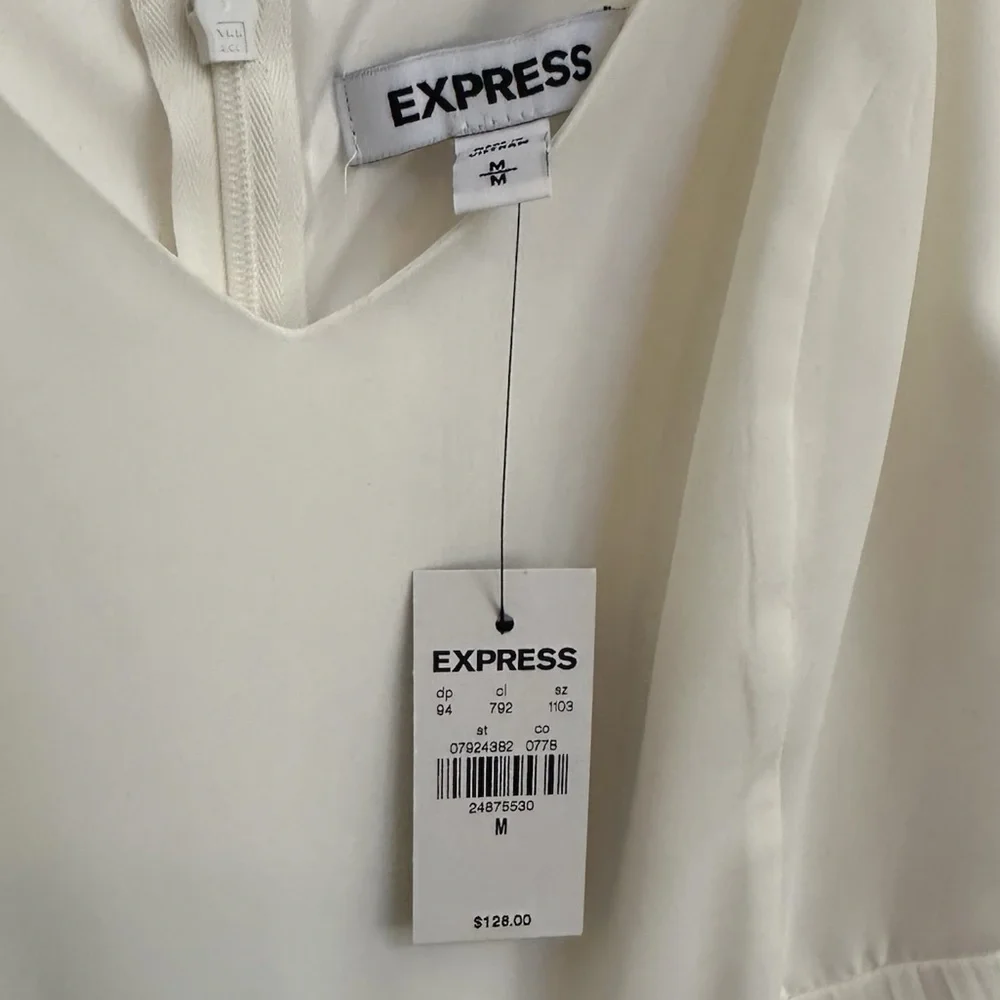 NWT! Express Maxi Dress w/ Pleated Color Block Skirt in Women’s Medium - Picture 4 of 6